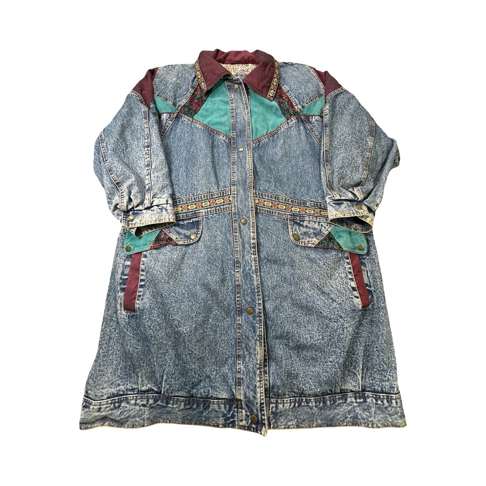 Current Seen Jacket Womens 22W Blue Acid Wash Cotton Vintage